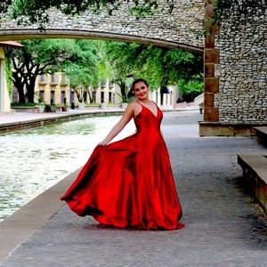 JVN by Jovani red prom dress with pockets